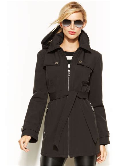 michael kors black jacket with hood|michael kors ladies winter coats.